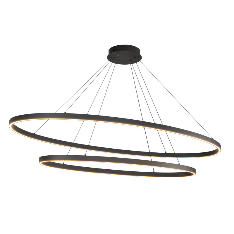 Ovale 2 - Light LED Chandelier, Black