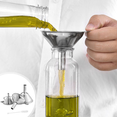 Bouteille d'eau 4 entonnoirs en métal en acier inoxydable - petits entonnoirs 3 pièces - mini entonnoirs de qualité alimentaire pour la cuisine remplissant des bouteilles de cuisson