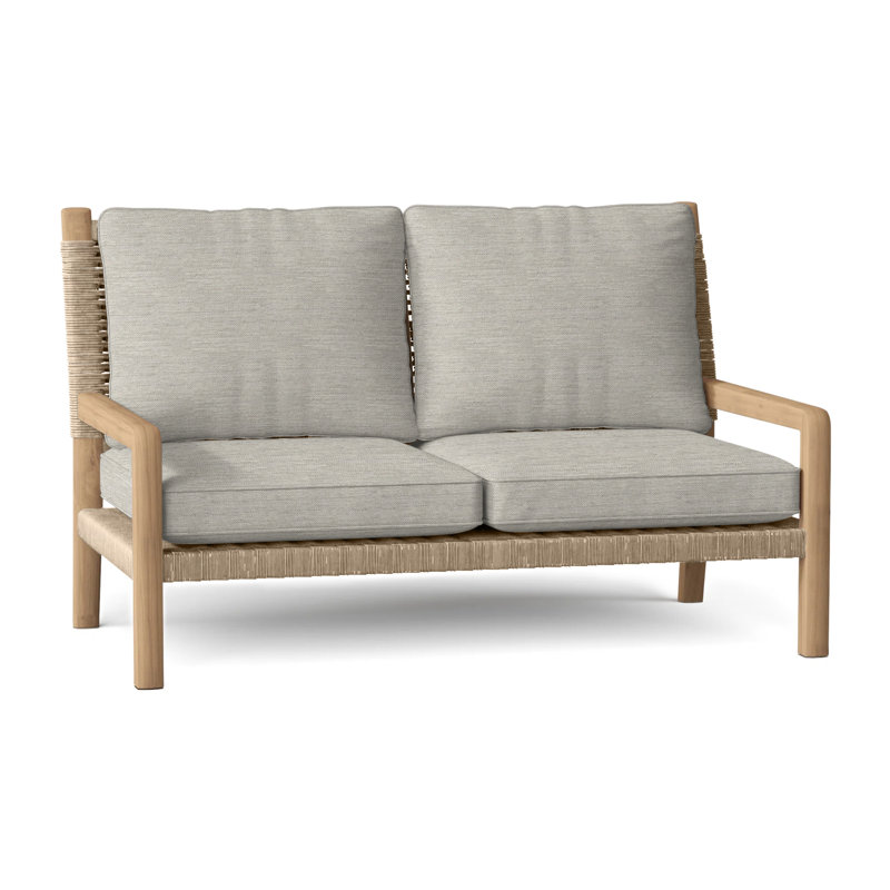 Hudson Outdoor 2 - Seat Loveseat, Hudson Natural Cord, Ocean Rain
