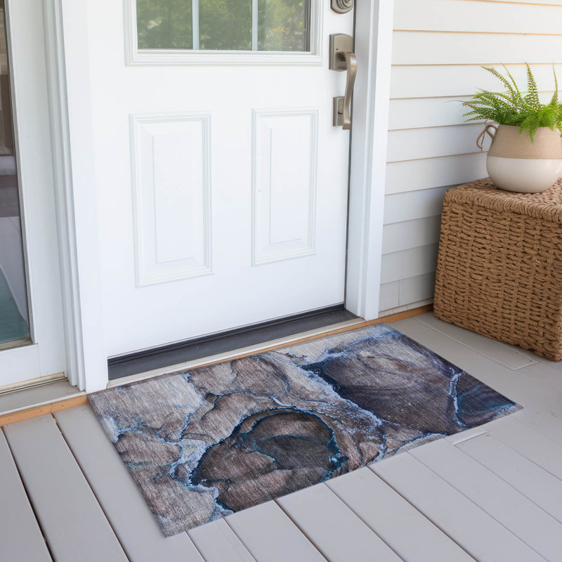 Alfonzo Washable Abstract Indoor / Outdoor Rug, Rectangle 1'8" x 2'6"