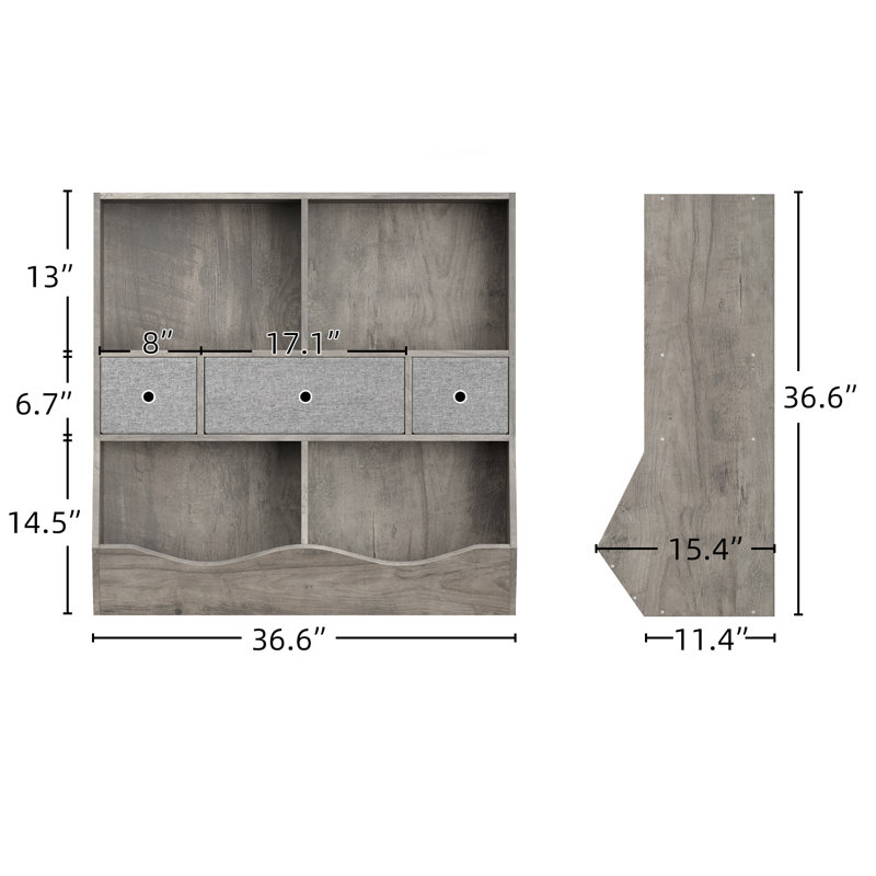 Osmel Bookcase, Gray