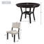 5-Piece Kitchen Dining Table Set Round Table With Bottom Shelf, 4 Upholstered Chairs For Dining Room