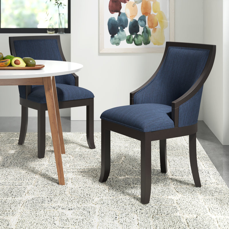 Chaises de salle à manger rembourrées Antonay, Bleu marine