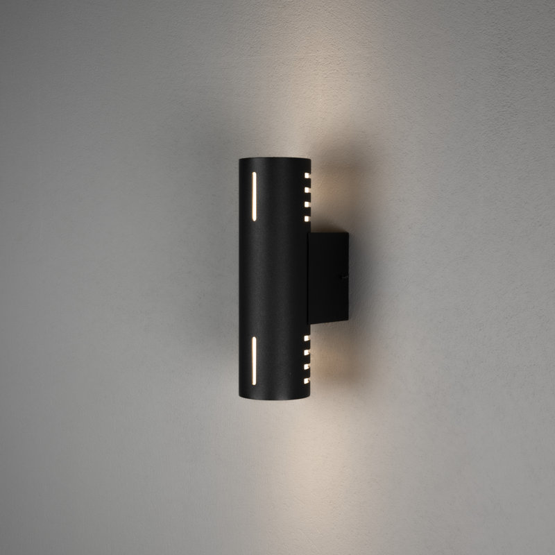 Konstsmide Cuneo Wall Light E27 - Stylish Outdoor Lighting Opal Glass, Matte Black