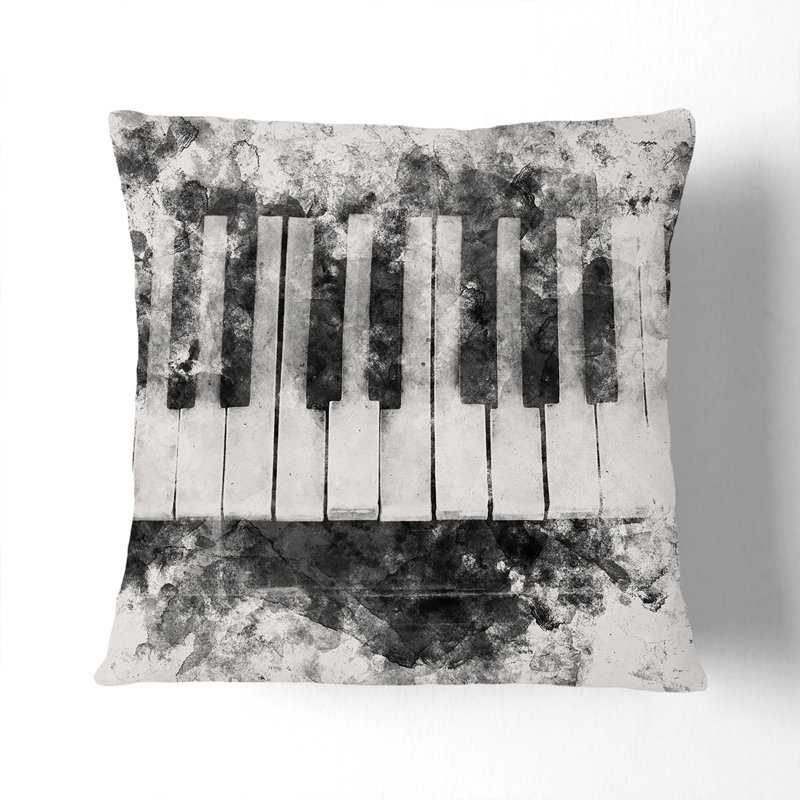 Broken Piano Keys Cushion with Filling, 55cm H x 55cm W x 20cm D