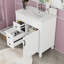 Meuble-lavabo compact autoportant avec lavabo en céramique, charnières à fermeture en douceur et grand espace de rangement-569757332