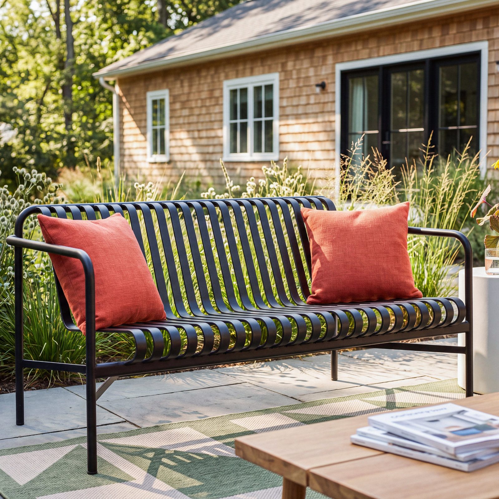 Abra 53" Patio Loveseat, Black