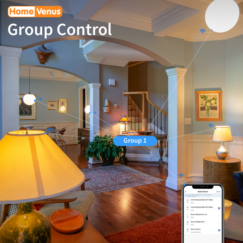 9 Watt (60 Watt Equivalent), A19 LED Smart, Dimmable Light Bulb, Tunable White E26Medium (Standard) Base