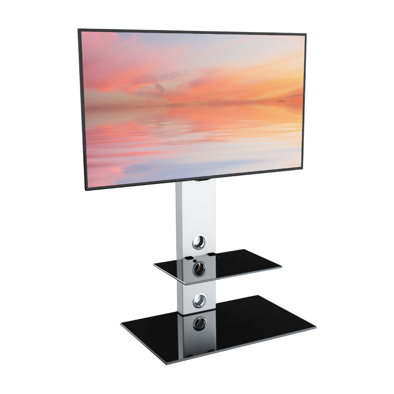 Alianna Unfinished TV Stand for TVs up to 65", Silver/Black