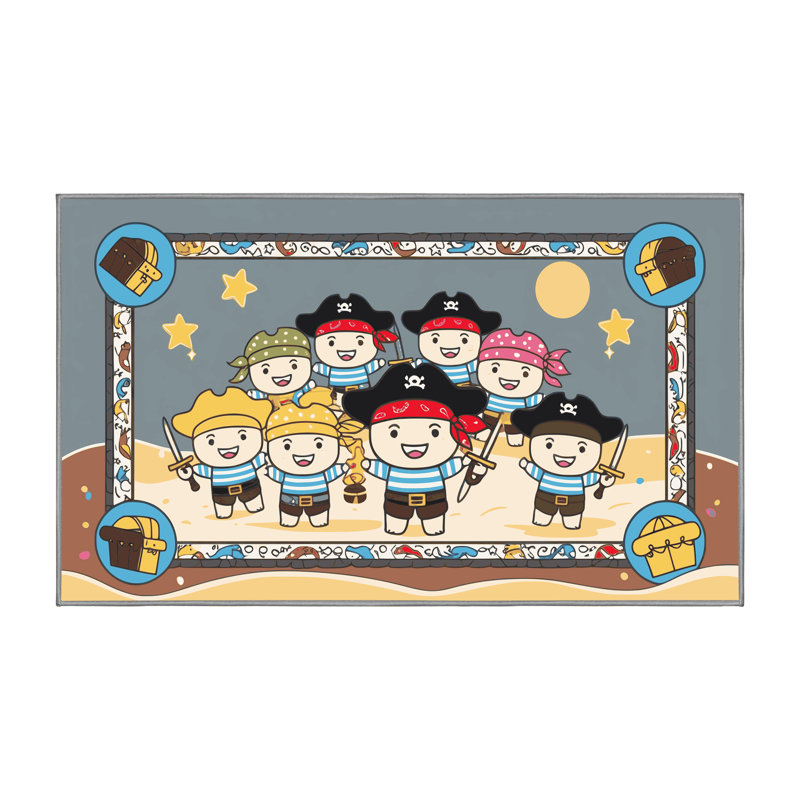 Tapis lavable Sunside Sails Pirates Ocean Kids_Pir012, Rectangulaire 2 pi x 3 pi