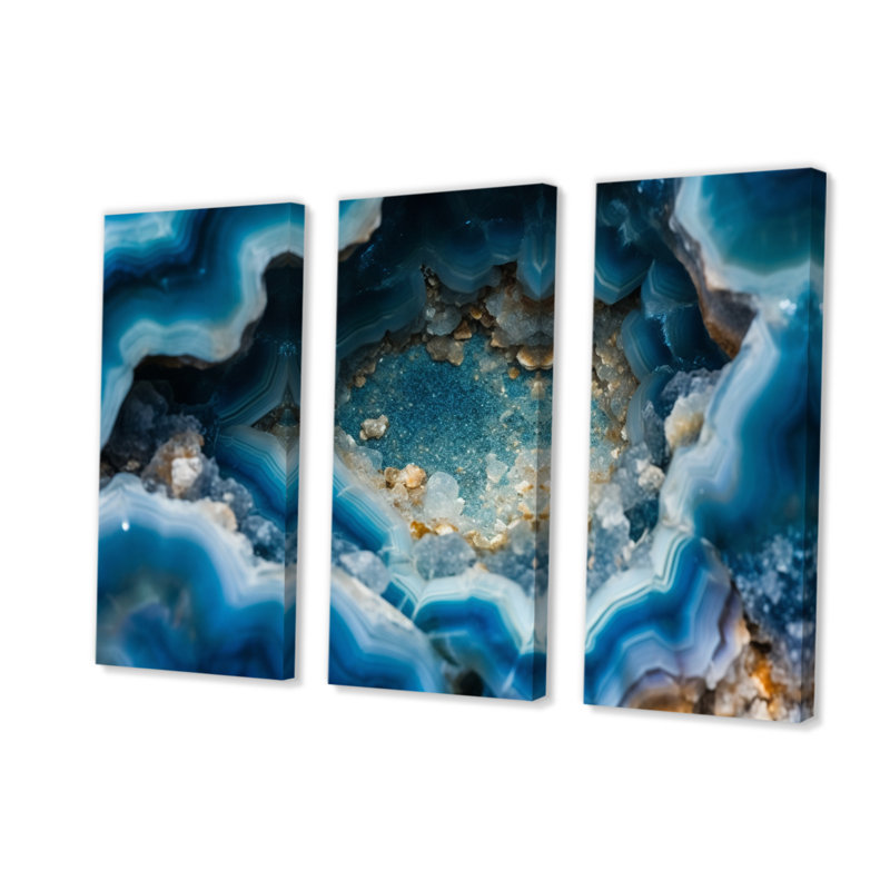 Geode Gems I sur toile, 3 pièces, H 32 po x l 48 po x P 1 po