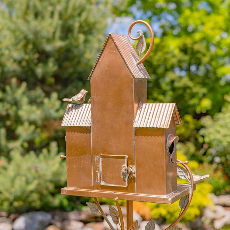 Piquet de nichoir en fer forgé 4Home en forme de A, cuivre antique, 71 pouces « Swarthmore »