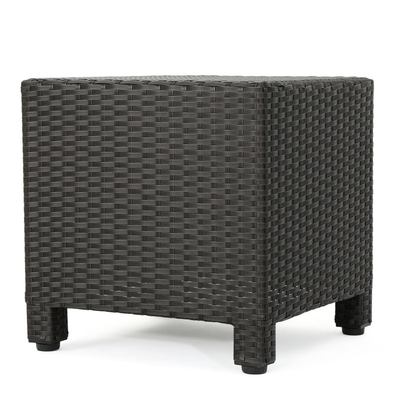 Table d'appoint - Table d'appoint brun foncé, forme cubique, 17,94 po x 17,94 po x 17,94 po, aucun assemblage requis pour une installation instantanée