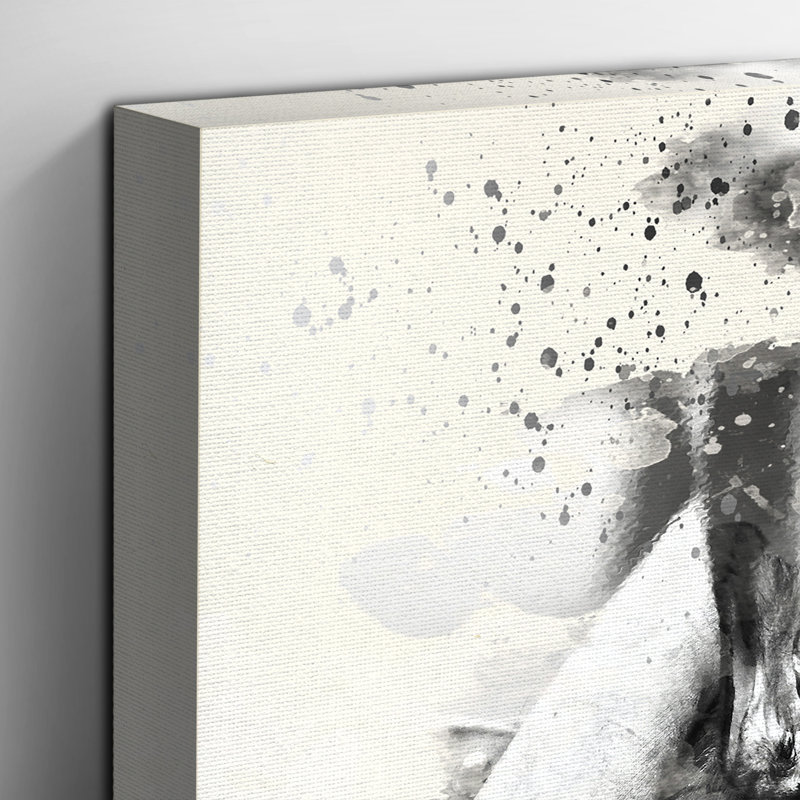 Black French Bulldog Painting on Canvas - Wrapped Canvas, 50cm H x 76cm W