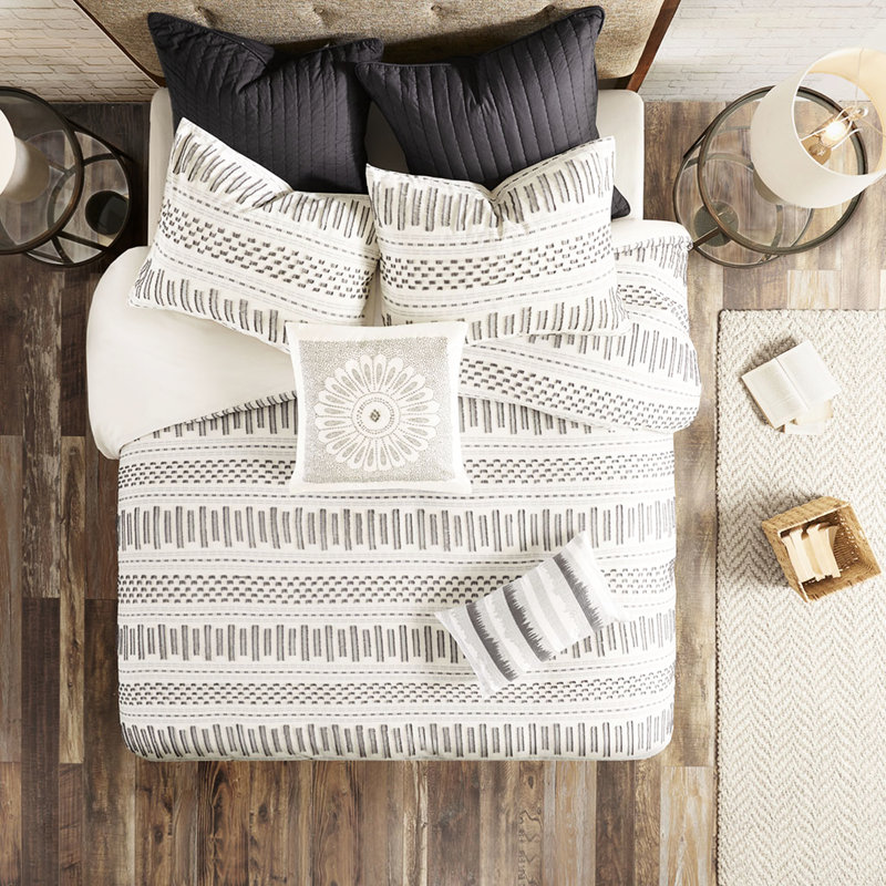 Housse de couette rayée 100% coton
