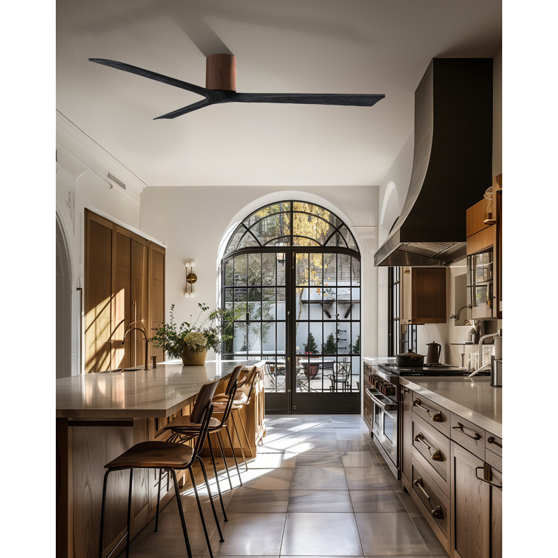 Irene Ceiling Fan, Walnut, Matte Black, 72"