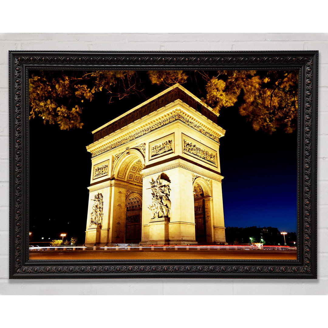 Paris Arc De Triomphe Night Glow - Einzelner Bilderrahmen Kunstdrucke