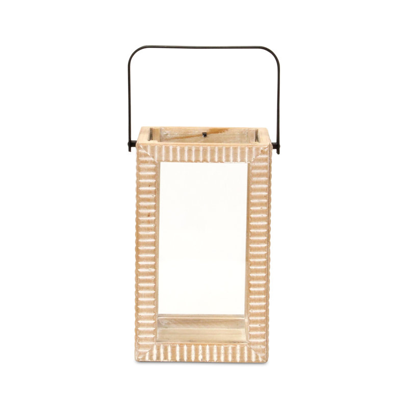 Lanterne en bois à motif Aber Ridge, H 9,5 po x l 6,5 po x P 5,75 po