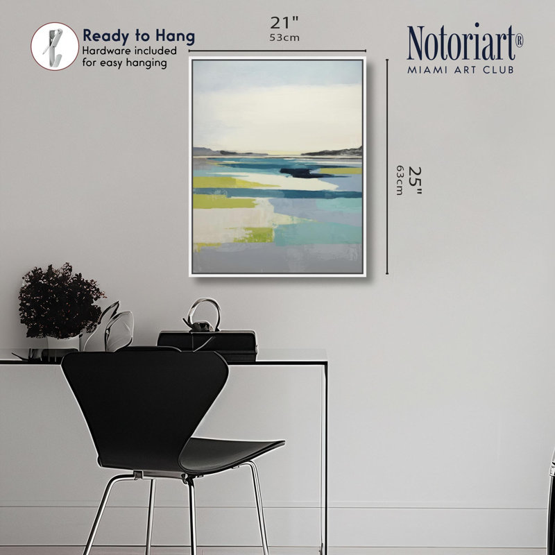 Impression sur toile Still Ocean Coastal Decor par Notoriart, H 36 po x l 45 po, Structure noire
