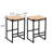 Set of 2 Industrial Style End Tables with Wooden Tabletop and Metal Frame