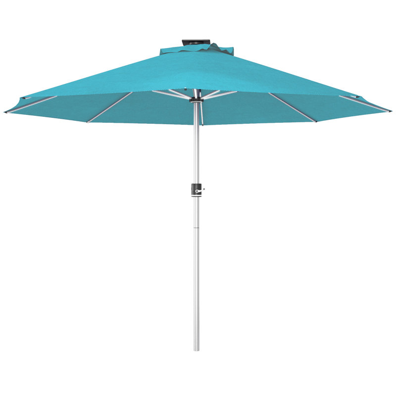 Braelyn 293cm Lighted Market Parasol, Blue
