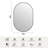 Lunara Tempered Glass Oval Mirror, Rust-proof Alluminium Alloy Framed Wall-Mounted Mirrors for Bathroom-821133095