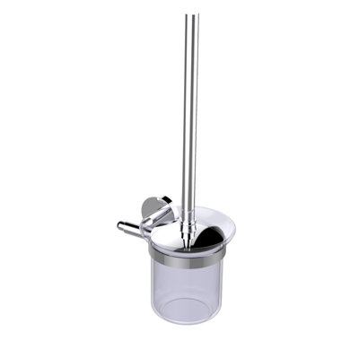 Cleanse 15 po H Brosse de toilette murale en métal et support