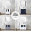 42 po Large meuble-lavabo gris foncé pour la salle de bain avec compartiments à tiroirs latéraux, robinet, comptoir en céramique blanche et 28 compartiments à finition miroir à fixation murale, preuve
