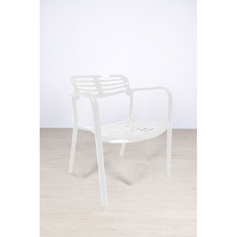 Chaise de patio empilable, Blanc