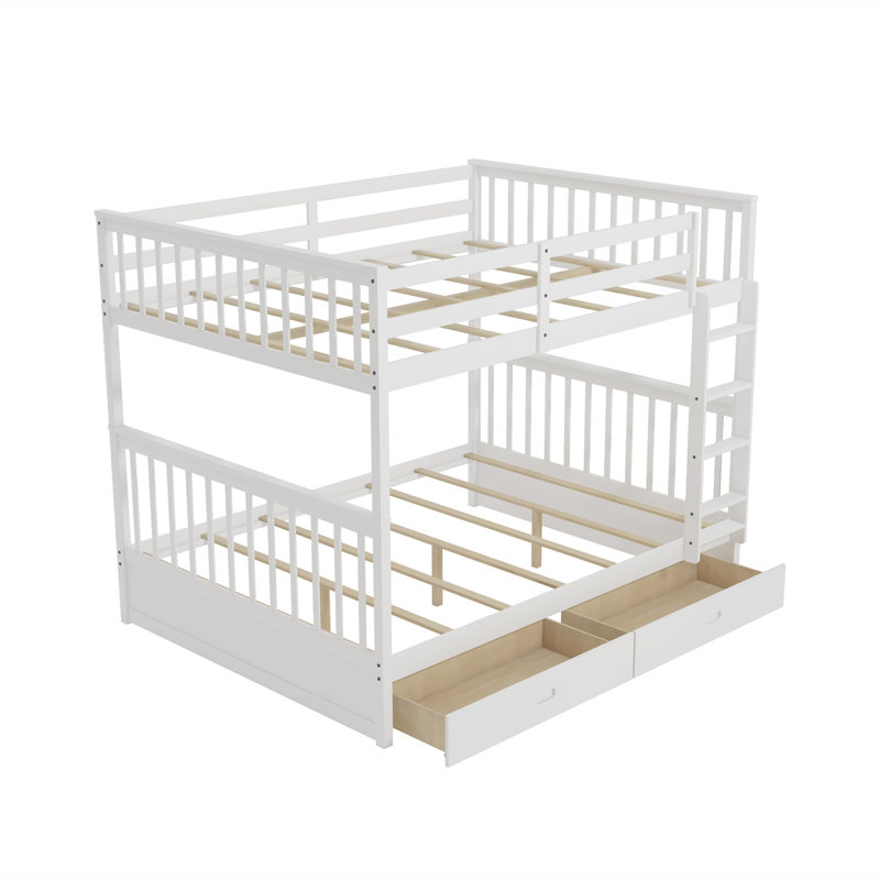 Ermagene Kids Full Over Full Bunk Bed, White
