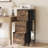 15 Inch Embossed Metal Framed Wooden File Cabinet With 3 Tall Drawers And Wheels
