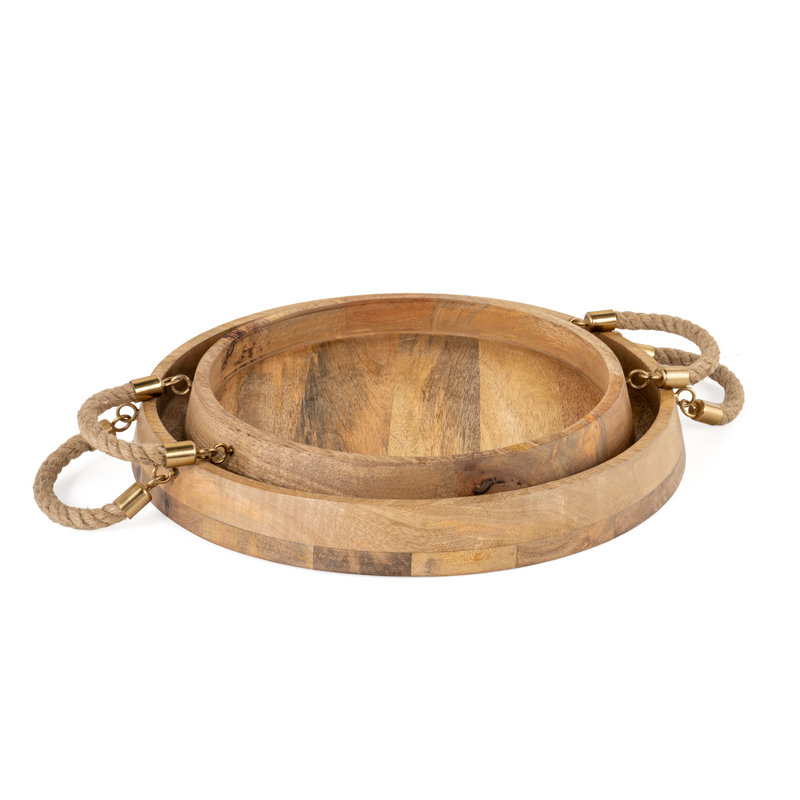 Ellouise Solid Wood Tray - Set of 2