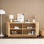 Buffet de rangement ondulé de 63 pouces avec tablettes réglables et portes doubles pour une organisation polyvalente.-1488193522