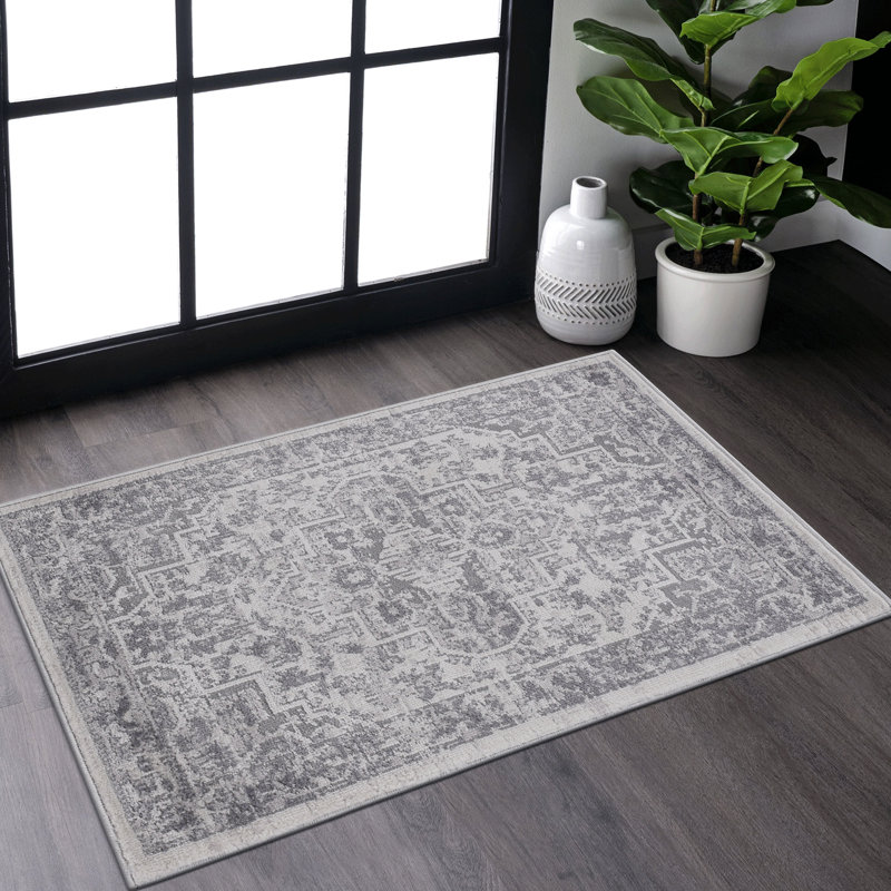 Tapis argenté 2X3, teint et non délesté, orne la chambre à coucher, le salon, la salle à manger, l'espace de bureau sans perte de teinture et rehausse
