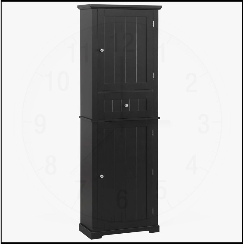 Armoire de salle de bain autoportante polyvalente avec tiroir et tablette réglable pour un rangement optimal