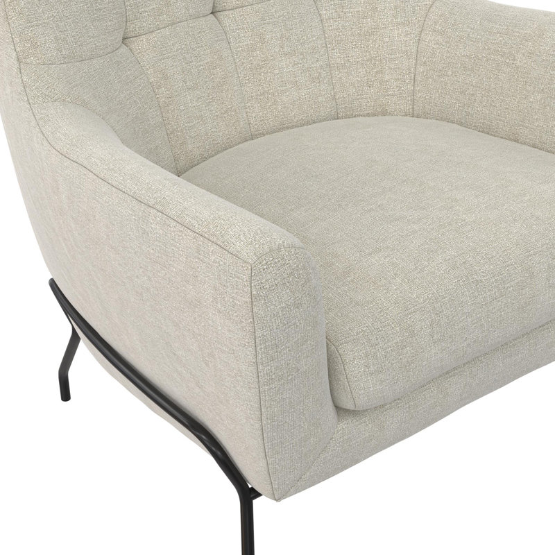 Leann Upholstered Accent Chair, Beige
