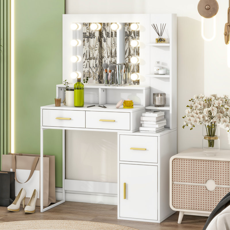 Meuble-lavabo moderne avec miroir à DEL et rangement multicouches