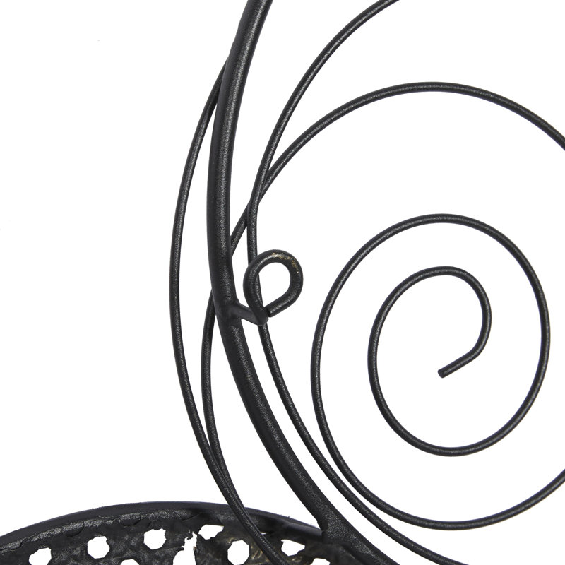 Décoration murale en métal faite à la main en métal noir avec motif texturé