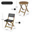 Ensemble bistro 3 pièces en bois d'acacia, meubles de patio pliables avec table à lattes ronde et chaises en rotin d'osier, aucun assemblage requis