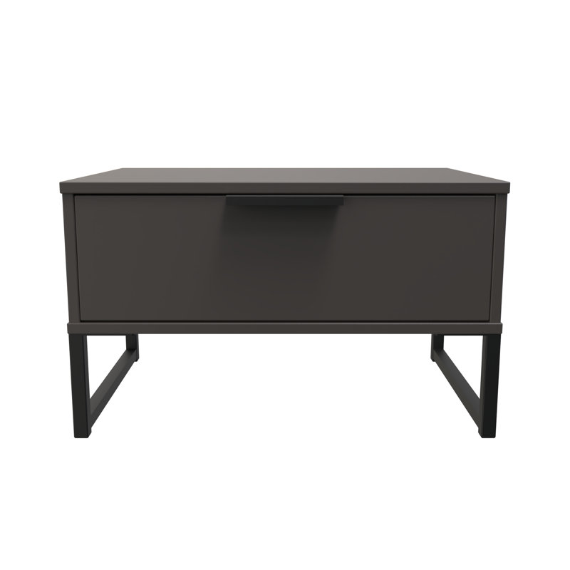 Turah 58cm W Manufactured Wood Bedside Table, Graphite