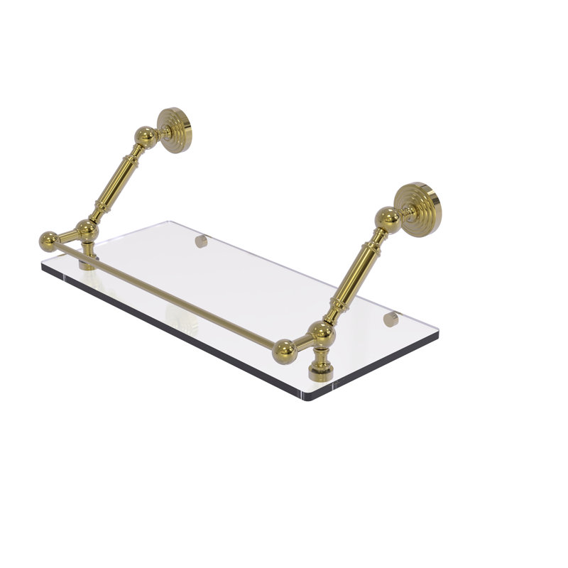 Hertzler Bracket Shelf, Unlacquered Brass, 7.3" H x 18" W x 8.6" D