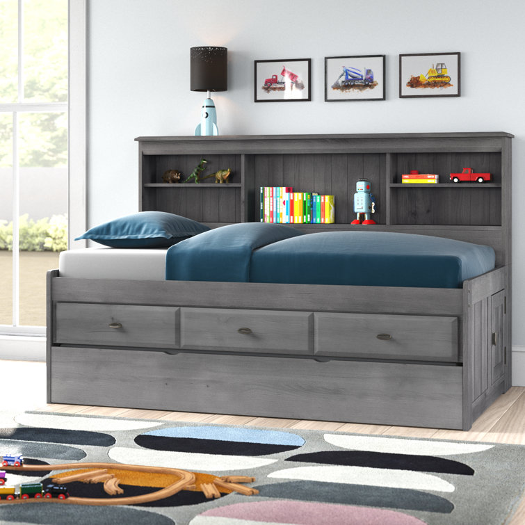 Beckford 3 Drawer Solid Wood Daybed with Bookcase by Viv + Rae
