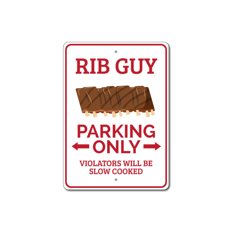 Enseigne en aluminium Rib Guy, H 14 po x l 10 po x P 0,04 po