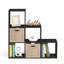 Bibliothèque pour marches H 35,87 "x l 36,42" Anzalone-1647817154