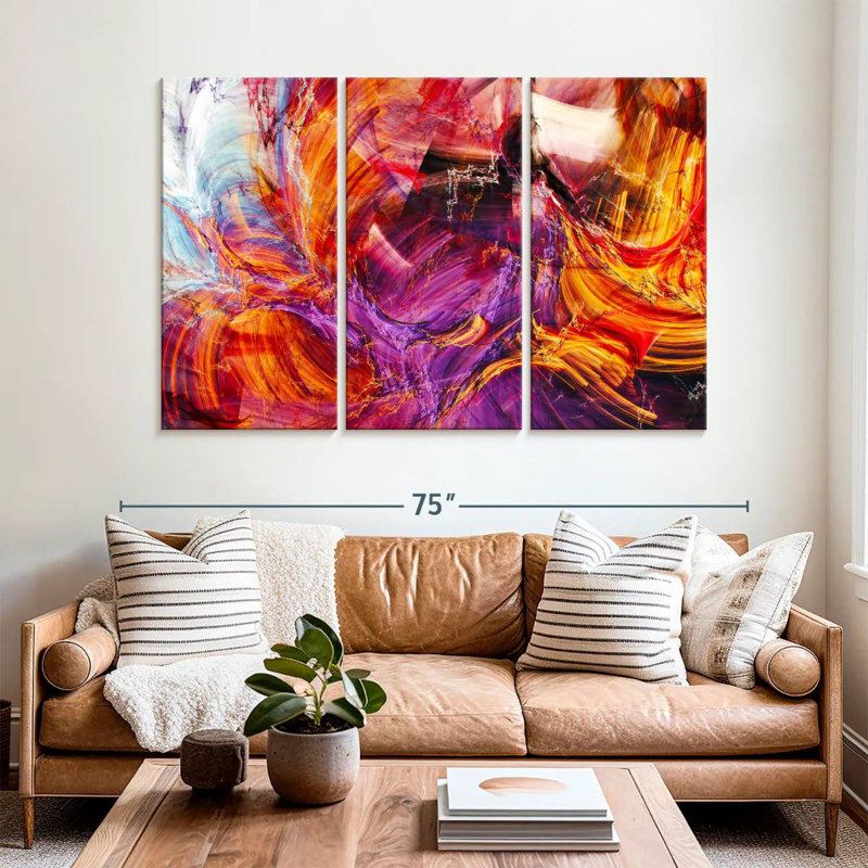 Avery Abstract Caramel Splash, 42" H x 65" W