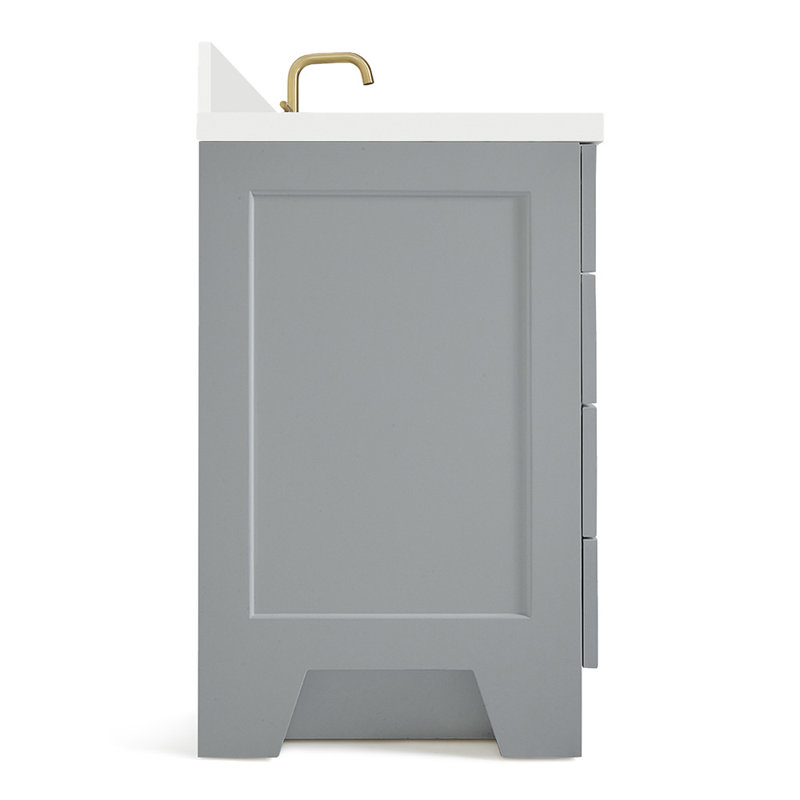 37 IN.  Single Bathroom Vanity, Gray, Right, Rectangular
