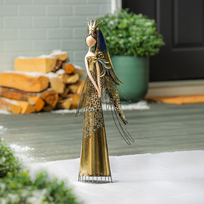 Karnes 25" Metal Angel Garden Statue