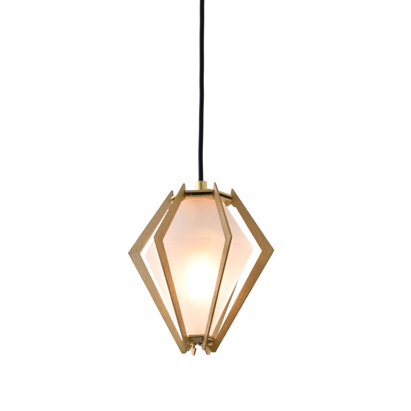 Luminaire suspendu moderne en aluminium doré à 1 lumière avec verre givré Modern