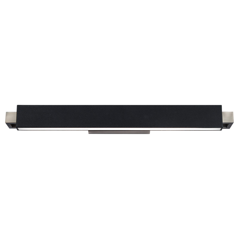 Pebbled Black Brushed Nickel 2-Light LED Bath Bar with Frosted Glass