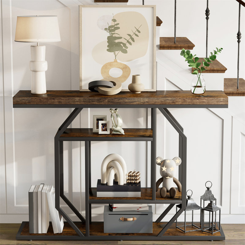 120cm Solid Wood Top Console Table